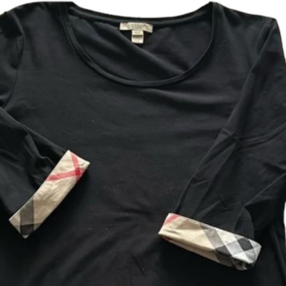 BURBERRY Brit Crew Neck Sz Small Short Sleeve Top - Picture 4 of 9